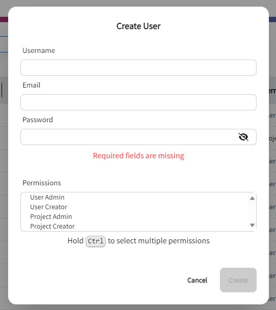 Create User Form