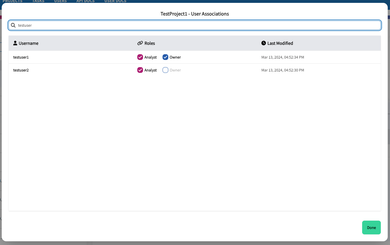 User Association Form