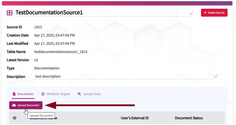 Upload Document Button