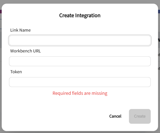 Create Integration Form