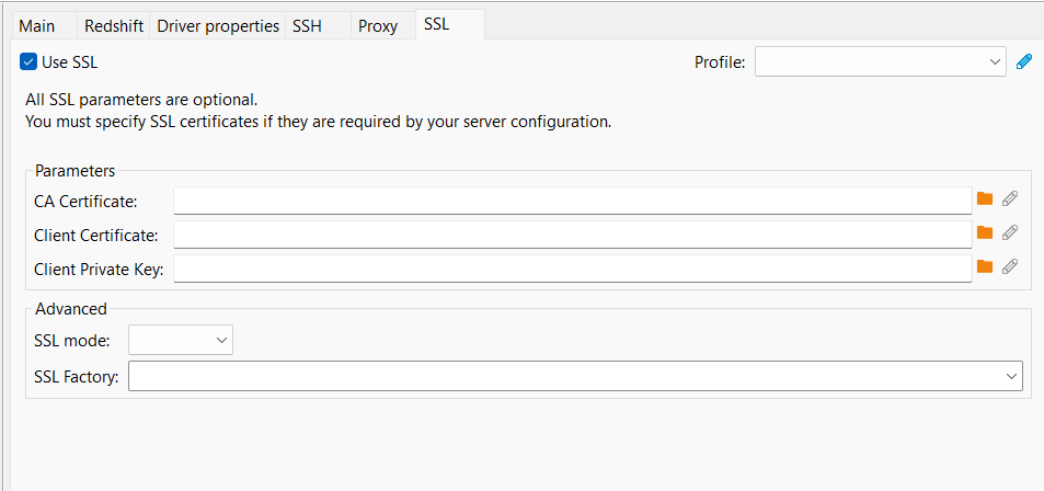 Configure the DBeaver/Warehouse Database Connection