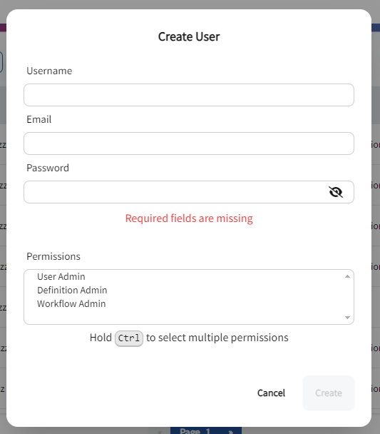 Create User Form