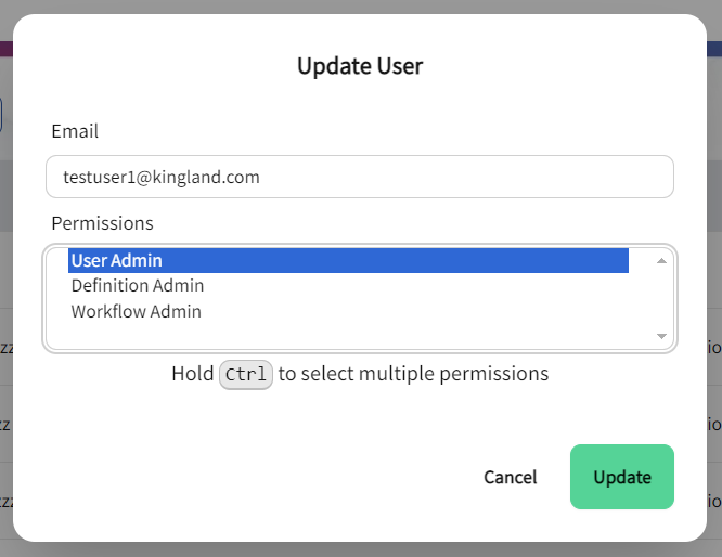 update User Form